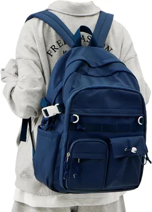 weradar High School Backpack For Women Men,Aesthetic College Backpack With Lots of Pockets,Lightweight Middle School Bag For Teens Girls Boys,Cute Bookbag(Blue)