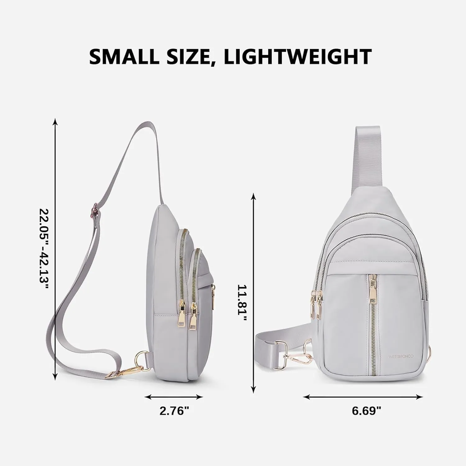 WESTBRONCO Sling Bag for Women Small Nylon Fanny Pack Lightweight Large-capacity Crossbody Bags