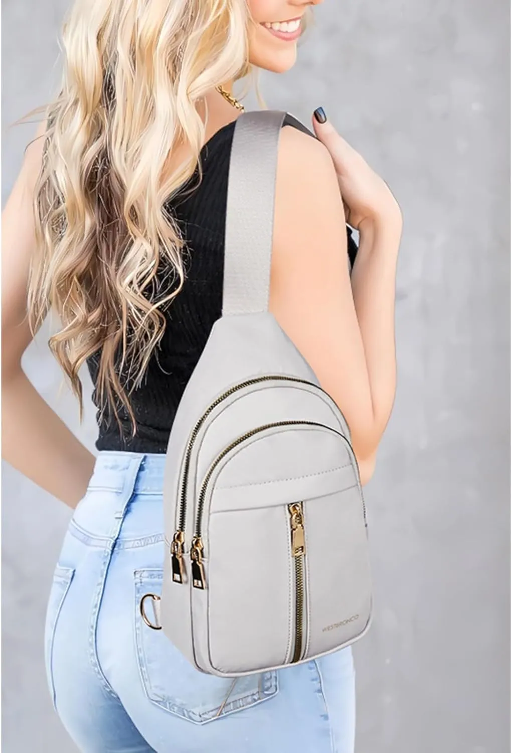WESTBRONCO Sling Bag for Women Small Nylon Fanny Pack Lightweight Large-capacity Crossbody Bags
