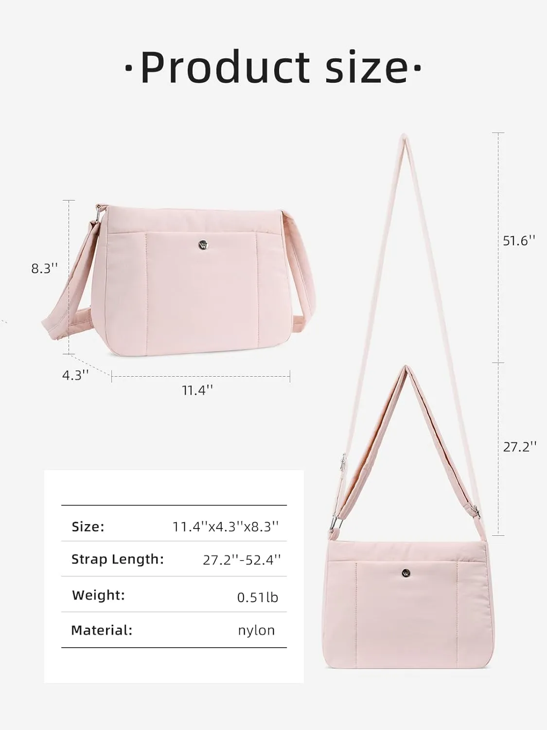 WESTBRONCO Small Crossbody Bags for Women Nylon with Adjustable Strap, Mini Crossbody Purse, Shoulder Bag Traveling Workout