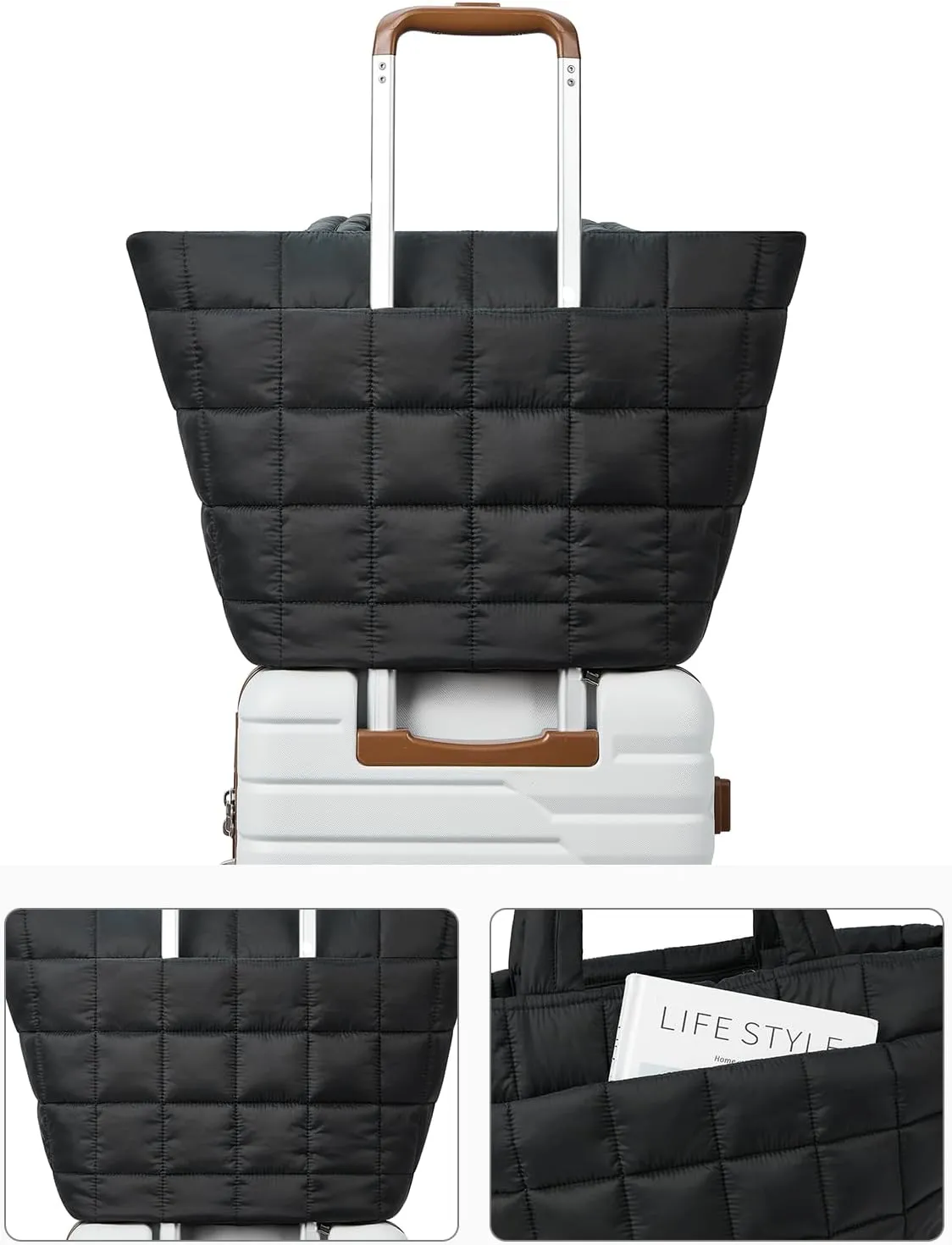 WESTBRONCO Small Puffer Bag Quilted Crossbody Bags for Women Puffy Purse Nylon Shoulder Handbag with Adjustable Strap
