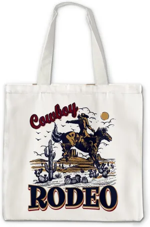Western Cowboy Tote Bag - Retro Western Rodeo Cowboy Canvas Tote Bag, Vintage Western Cowboys Cowgirl Gifts for Women Men