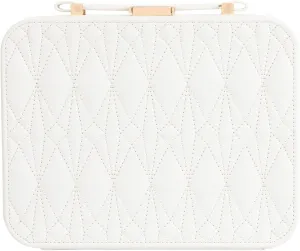White Jewelry Box, Large Travel Jewelry Case Organizer, 2 Layer Jewelry Holder Organizer, Traveling Jewelry Organizer for Women, Watch Case for Women, White