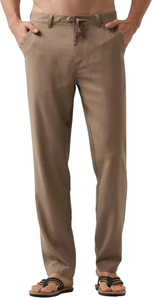 Willit Men's Linen Pants Casual Linen Dress Pants Drawstring Beach Summer Lightweight Trousers 29" 30" 32"
