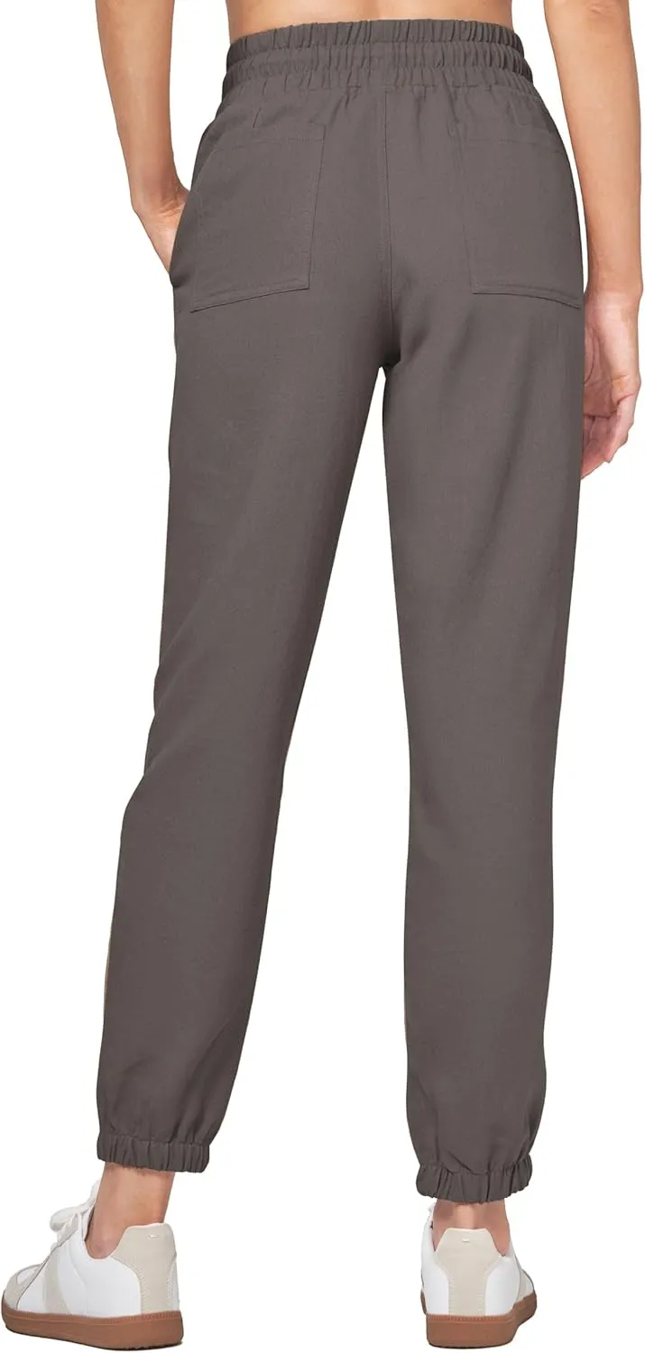 Willit Women Linen Pants Joggers Casual Lightweight Lounge Cotton Linen Travel Beach Summer Pants with Pockets 25.5"/28"