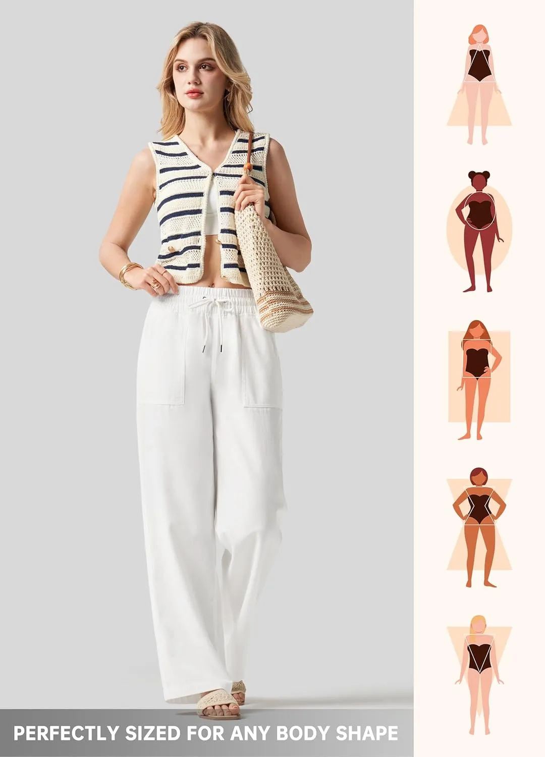 Willit Women Linen Pants Wide Leg Casual Palazzo Pants Cotton Linen Lounge Beach Summer Pants with Pockets 29"/31"/ 33"