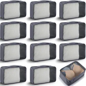 Woanger 12 Pcs Small Packing Cubes for Travel, Light Packing Cubes for Suitcases Mesh Luggage Organizer Bags Travel Accessories Essentials 12 x 8 x 5 Inch(Grey)