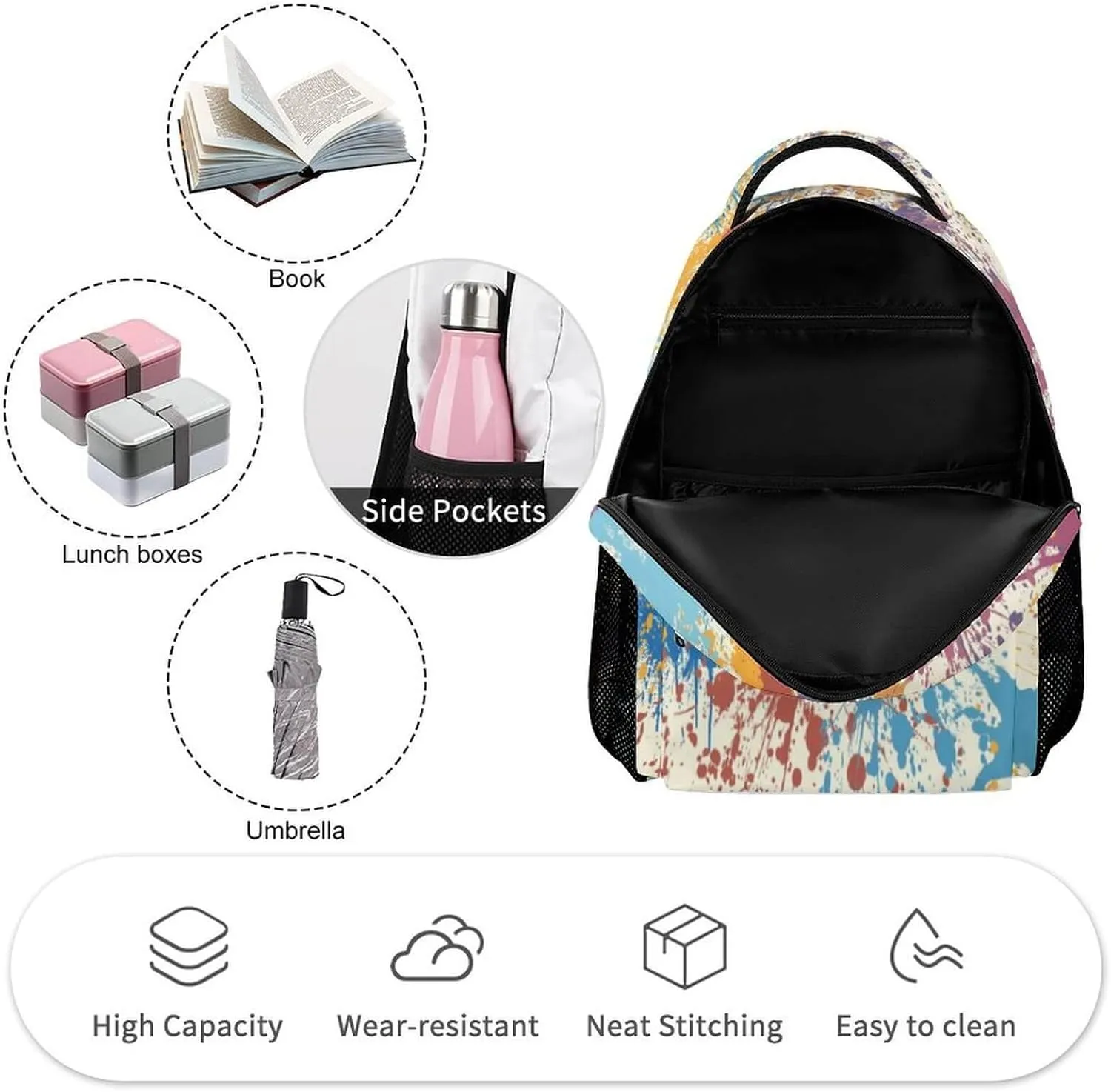 Wolf School Backpack for Kids Girls Boys, 16 Inch Cool Wolf Themed Bookbag, Personality School Backpack for Students Children, Lightweight, Large Capacity
