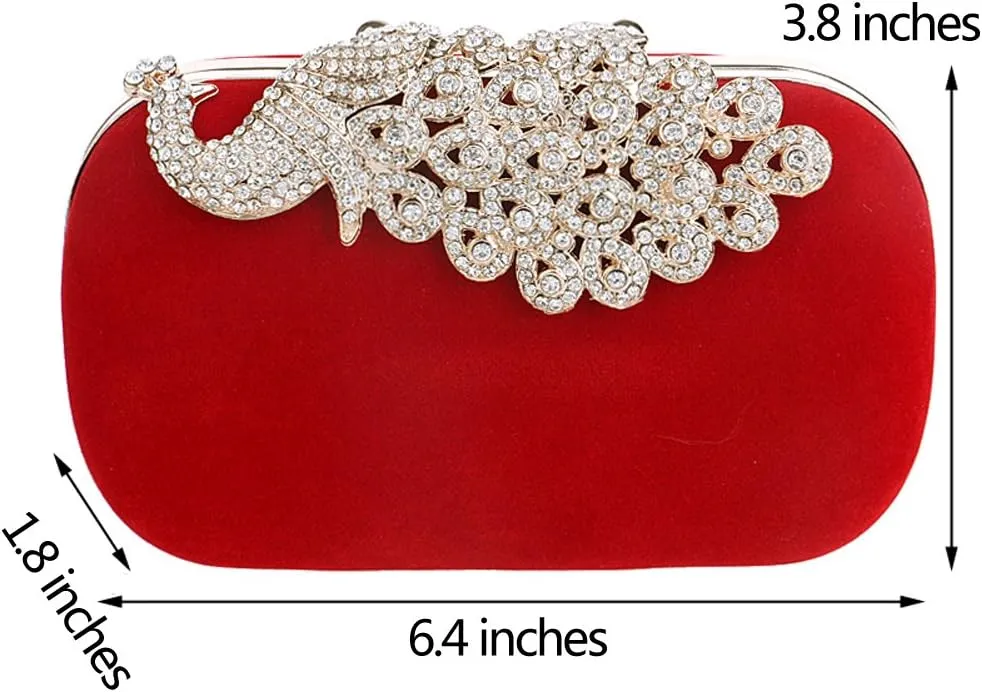 Women Crystal Evening Bag Clutches Purse Chain Wallet Handbag Elegant Party
