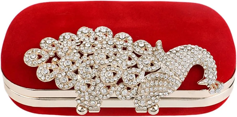 Women Crystal Evening Bag Clutches Purse Chain Wallet Handbag Elegant Party