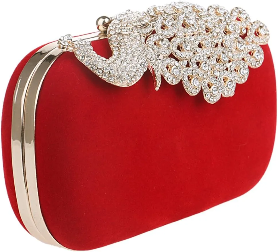 Women Crystal Evening Bag Clutches Purse Chain Wallet Handbag Elegant Party
