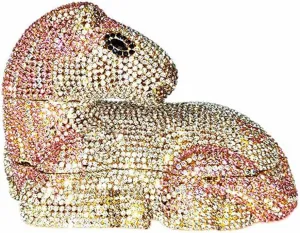 Women Cute Horse Shape Rhinestone Evening Bag Sparkling Animal Crystal Handbags Diamond Clutch for Prom Party