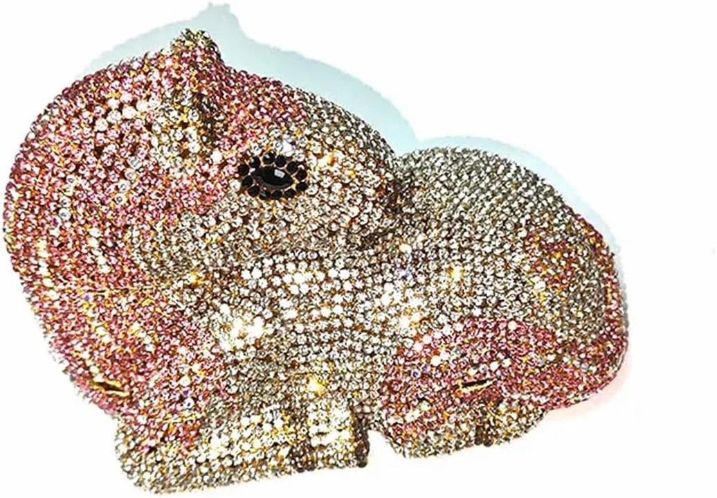 Women Cute Horse Shape Rhinestone Evening Bag Sparkling Animal Crystal Handbags Diamond Clutch for Prom Party