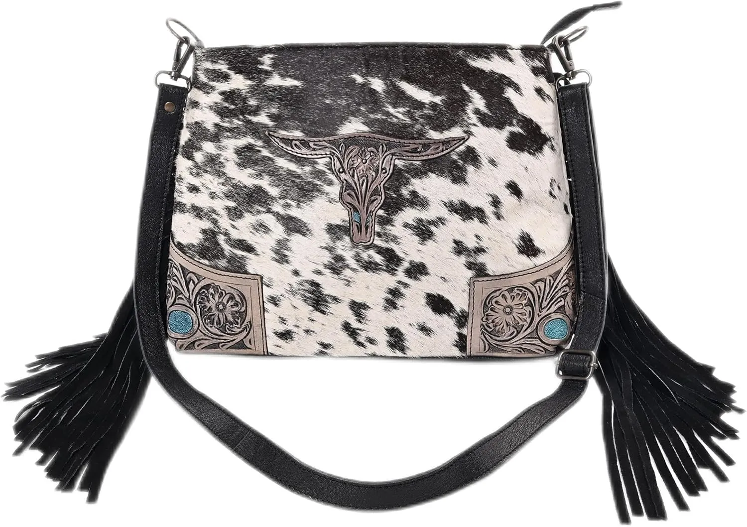 Women Natural Cowhide Leather Ladies Leather Purse Handbag With Adjustable Detachable Strap