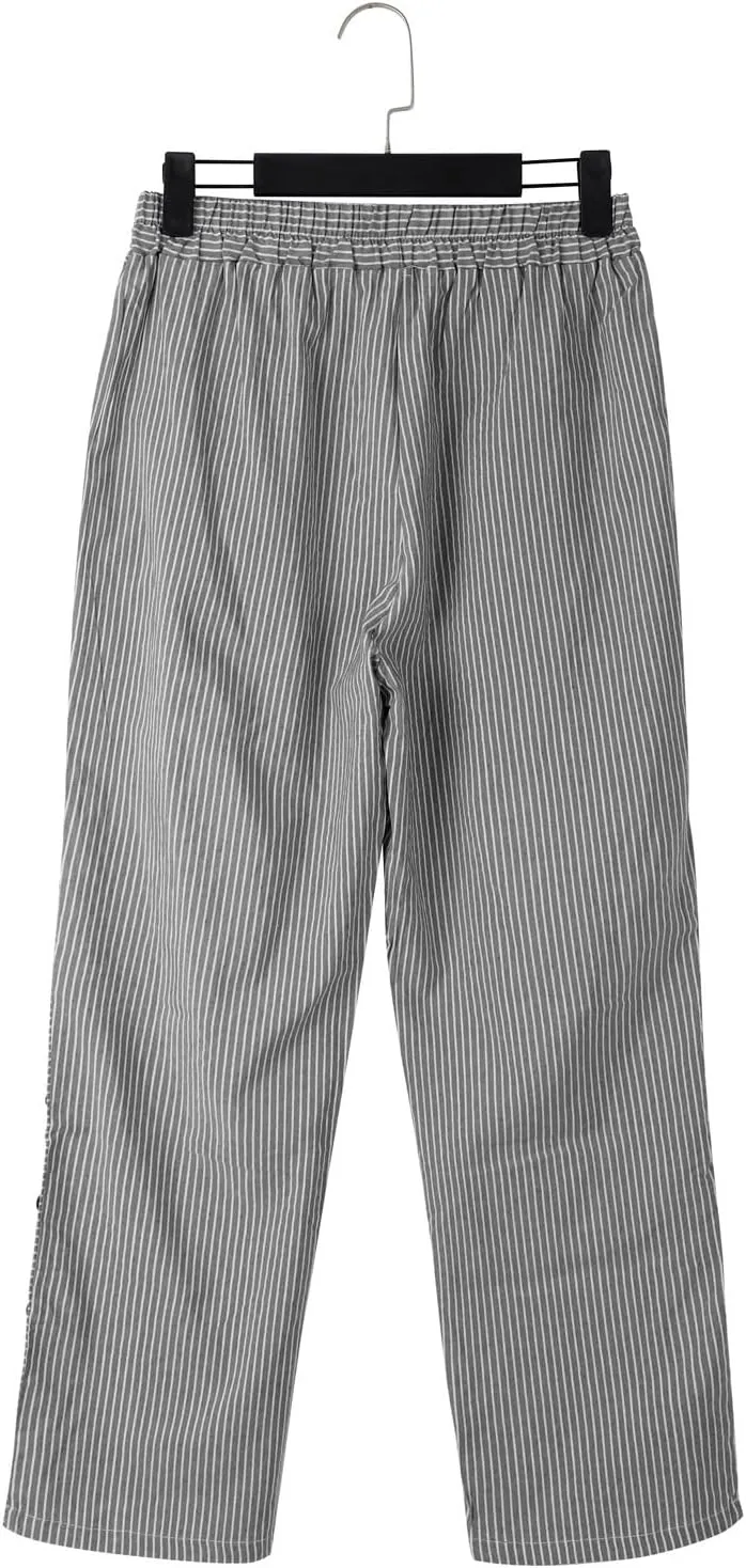 Women Oversized Striped Cropped Pants Office Work Business Trendy High Waisted Trouser Sport Jogger Casual Sweatpants