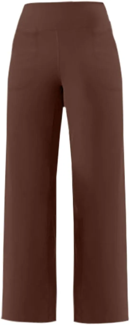 Women Wide Leg Yoga Pants with Pocket High Waist Straight Leg Dress Pants Tummy Control Leggings Flare Athletic Pant