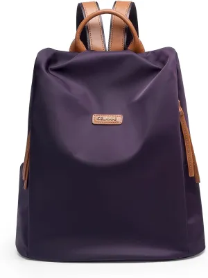 Women's Backpack Purse Nylon Anti-theft Water Resistant Lightweight Small Shoulder Bags for Travle Cute Fashion Computer Bag for Work Daily Laptop Backpack Ladies Dark Purple