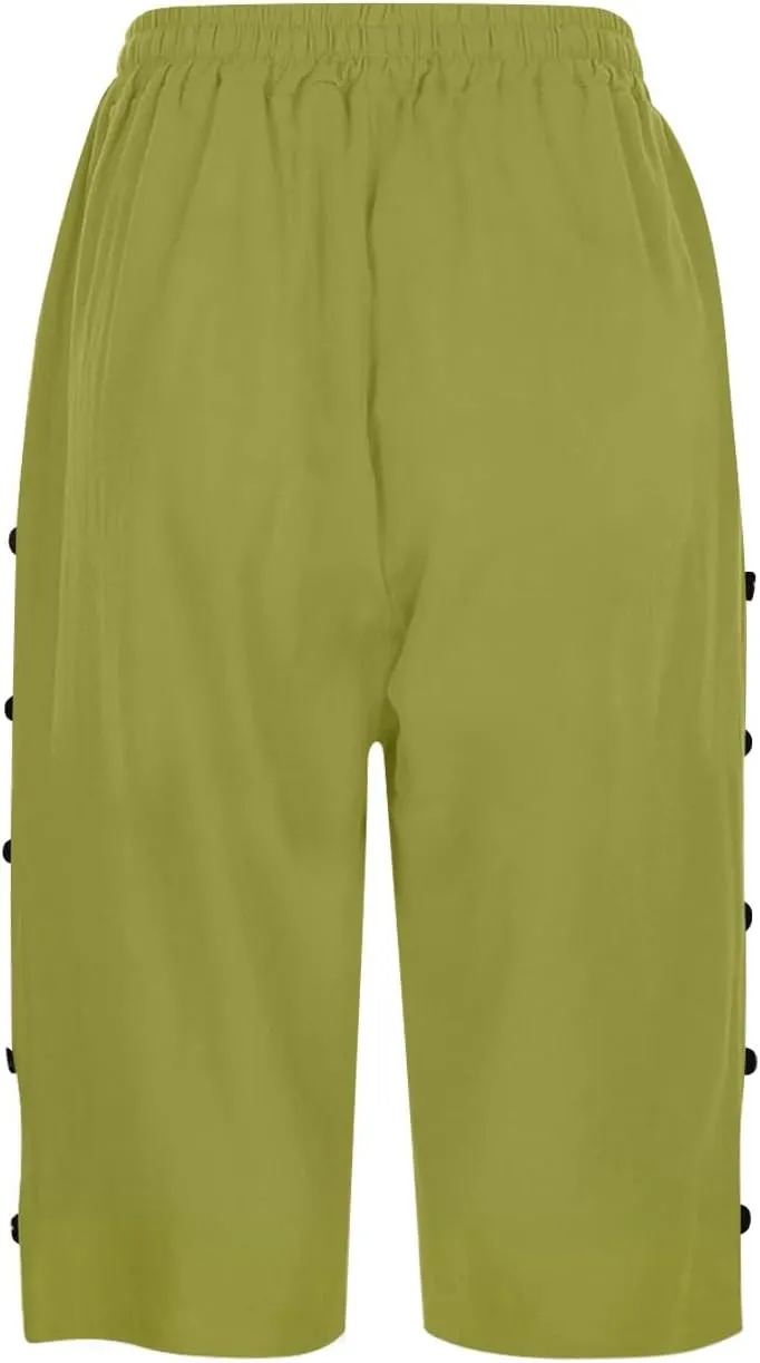 Womens Bermuda Shorts,Linen Shorts for Women,Plus Size Pants Summer Vacation Beach Pants Casual Cotton Jorts 2025
