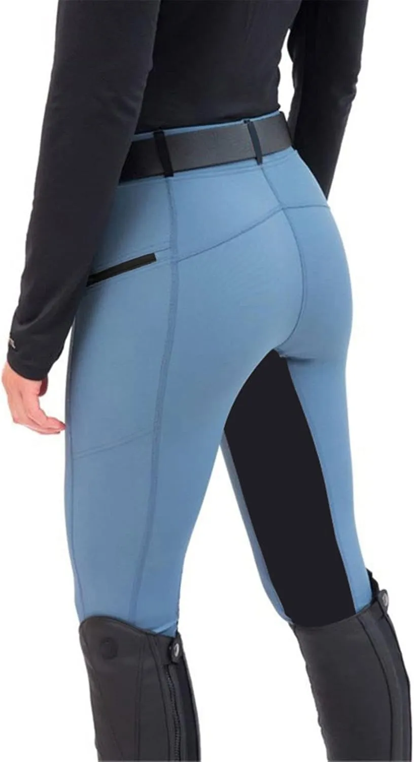 Womens Horse Riding Pants Full Seat Riding Breeches Equestrian Tights Horseback Patchwork Trouser with Pockets