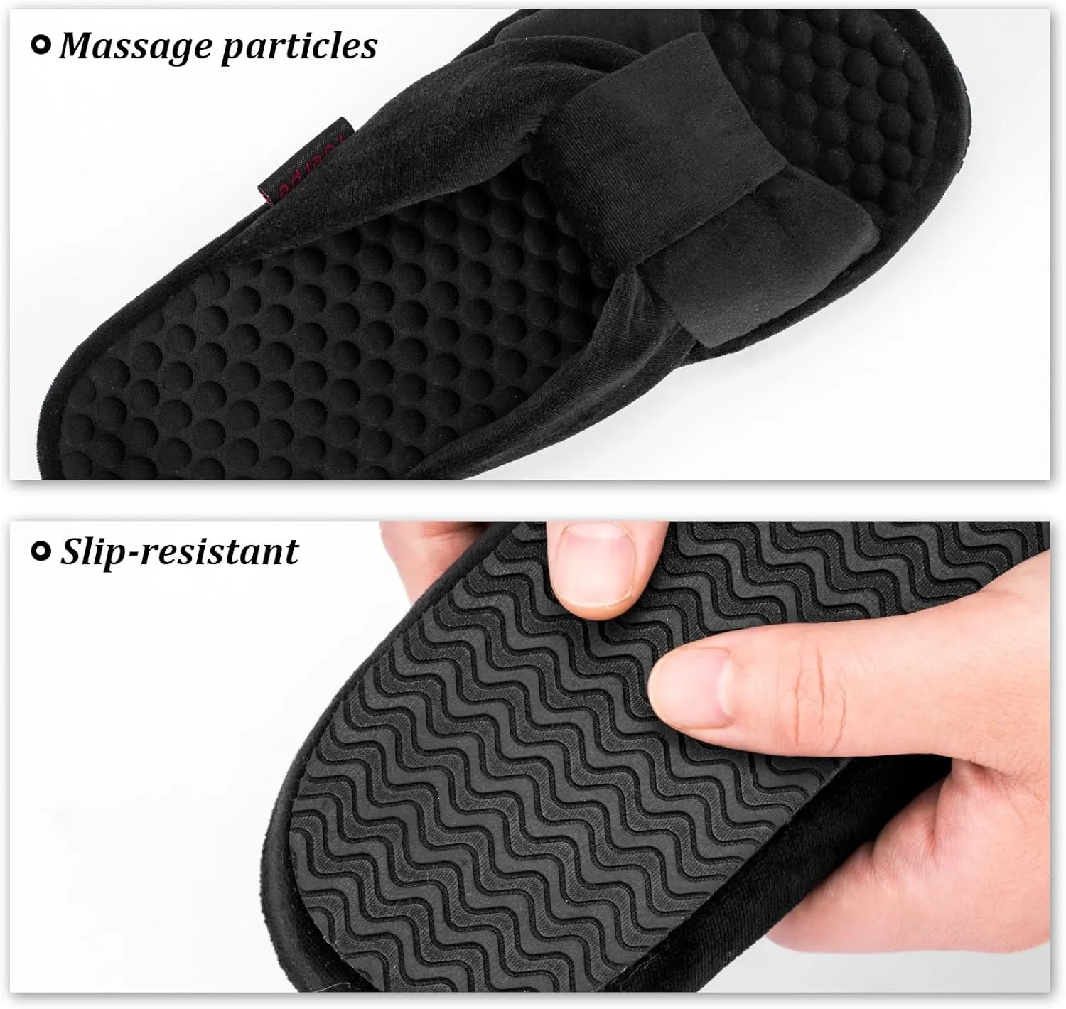 Women's House Slippers | Soft Memory Foam, Massage Beads, Non-Slip Rubber Sole | Cozy Velvet Indoor/Outdoor Slippers | Birthday Gifts & Mother's Day Gifts for Women