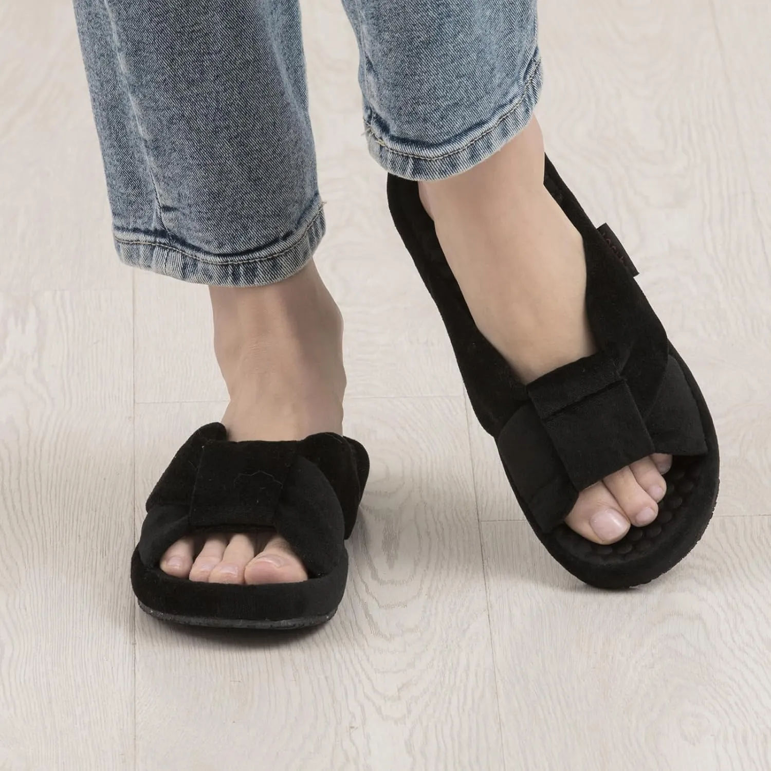 Women's House Slippers | Soft Memory Foam, Massage Beads, Non-Slip Rubber Sole | Cozy Velvet Indoor/Outdoor Slippers | Birthday Gifts & Mother's Day Gifts for Women