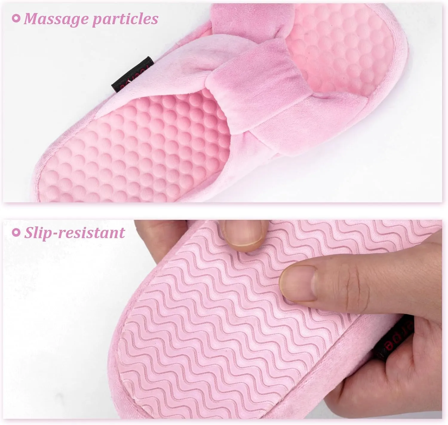 Women's House Slippers | Soft Memory Foam, Massage Beads, Non-Slip Rubber Sole | Cozy Velvet Indoor/Outdoor Slippers | Birthday Gifts & Mother's Day Gifts for Women
