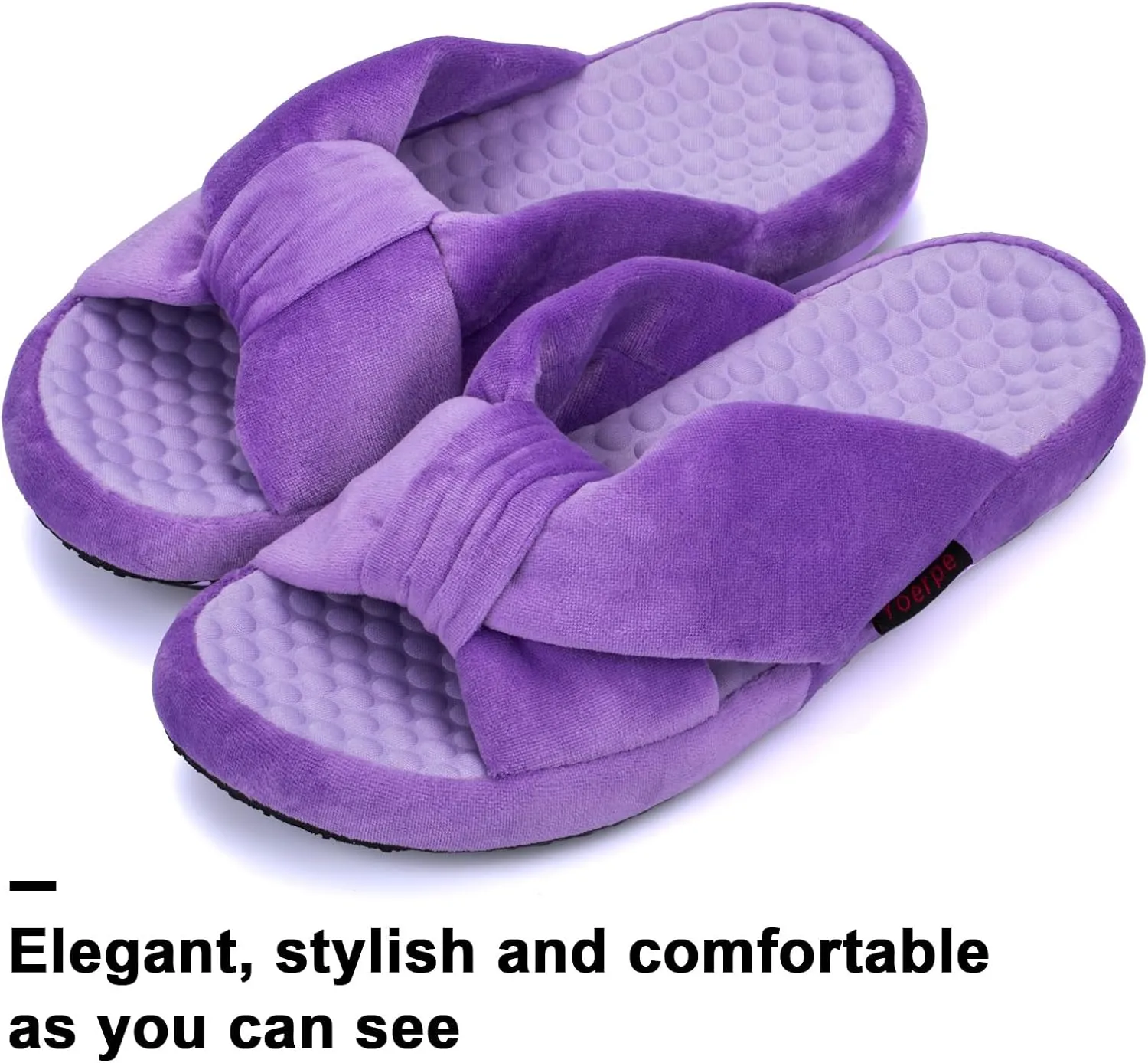 Women's House Slippers | Soft Memory Foam, Massage Beads, Non-Slip Rubber Sole | Cozy Velvet Indoor/Outdoor Slippers | Birthday Gifts & Mother's Day Gifts for Women