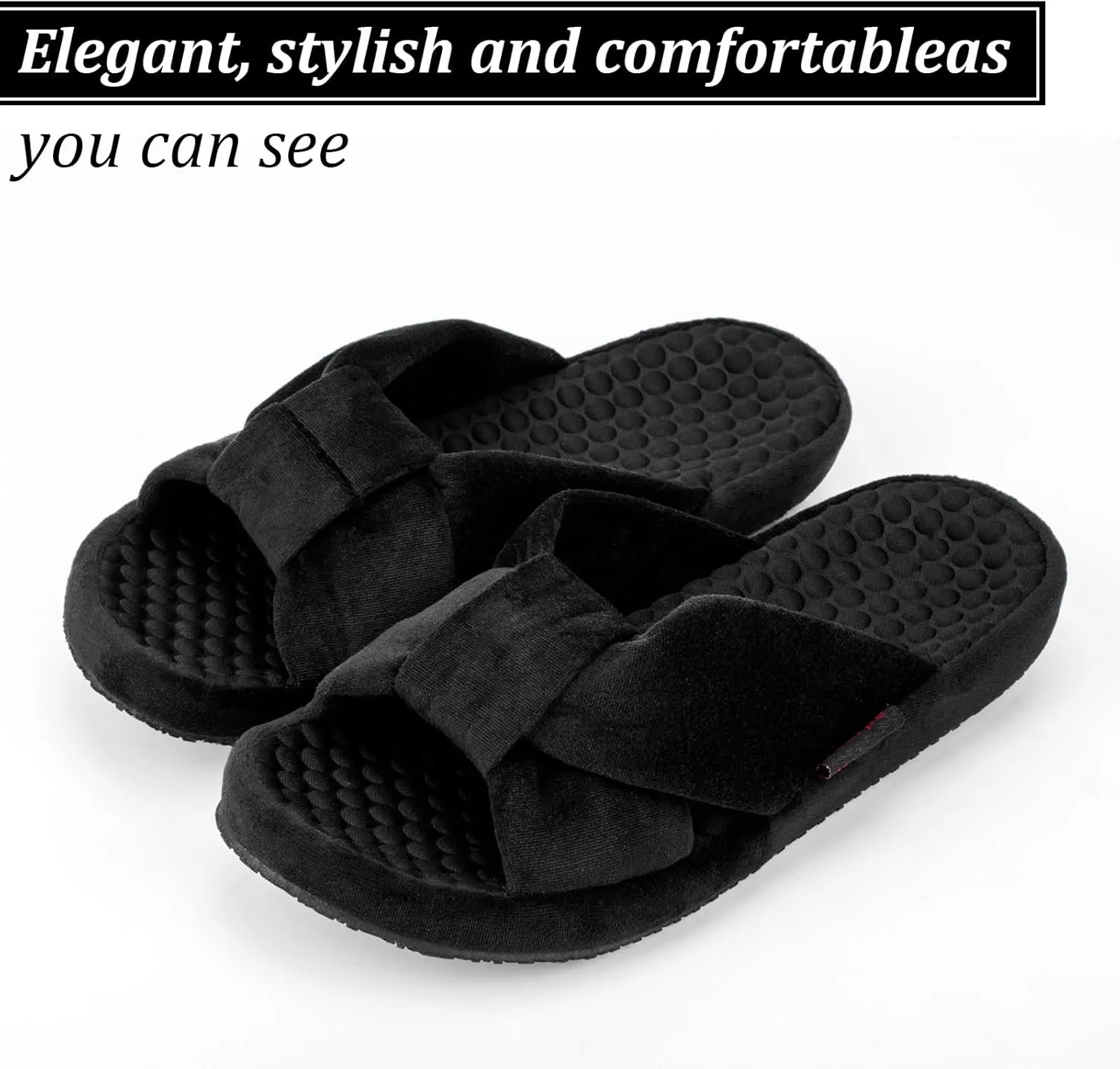 Women's House Slippers | Soft Memory Foam, Massage Beads, Non-Slip Rubber Sole | Cozy Velvet Indoor/Outdoor Slippers | Birthday Gifts & Mother's Day Gifts for Women