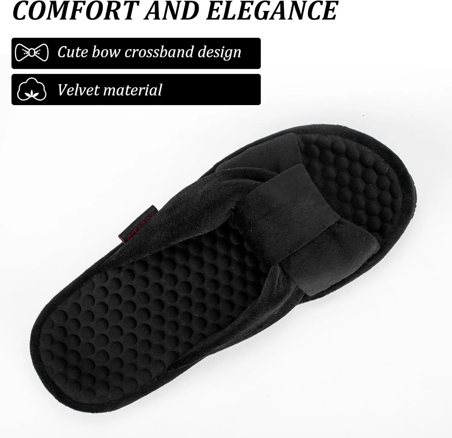Women's House Slippers | Soft Memory Foam, Massage Beads, Non-Slip Rubber Sole | Cozy Velvet Indoor/Outdoor Slippers | Birthday Gifts & Mother's Day Gifts for Women