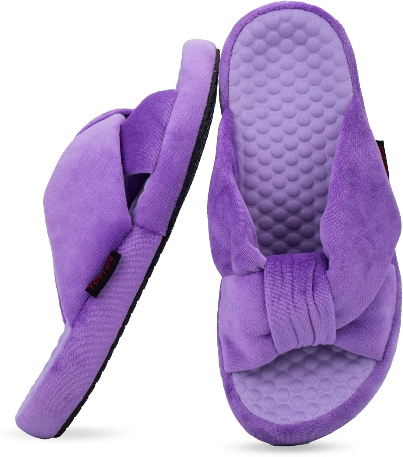 Women's House Slippers | Soft Memory Foam, Massage Beads, Non-Slip Rubber Sole | Cozy Velvet Indoor/Outdoor Slippers | Birthday Gifts & Mother's Day Gifts for Women