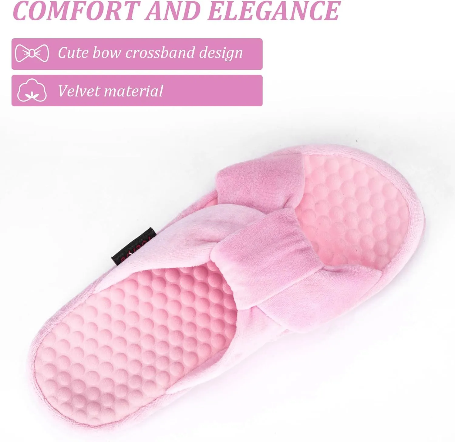 Women's House Slippers | Soft Memory Foam, Massage Beads, Non-Slip Rubber Sole | Cozy Velvet Indoor/Outdoor Slippers | Birthday Gifts & Mother's Day Gifts for Women