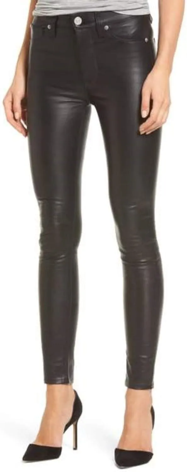 Women's Leather Pant Genuine Soft Lambskin Leather Skinny Slim fit Pants WP006
