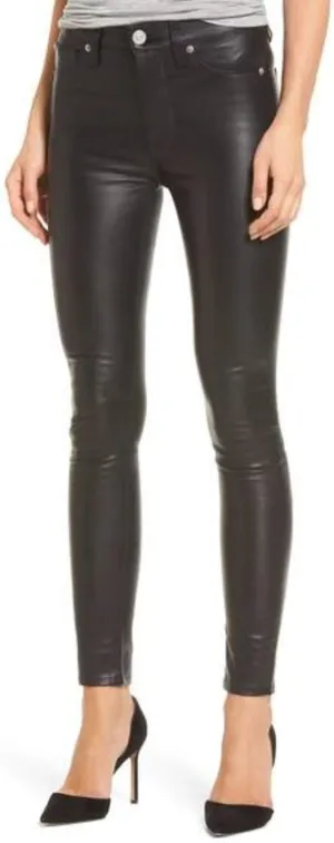 Women's Leather Pant Genuine Soft Lambskin Leather Skinny Slim fit Pants WP006