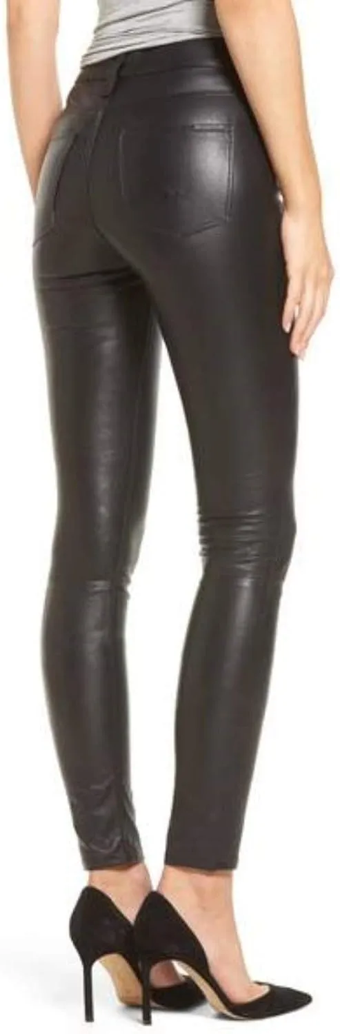 Women's Leather Pant Genuine Soft Lambskin Leather Skinny Slim fit Pants WP006