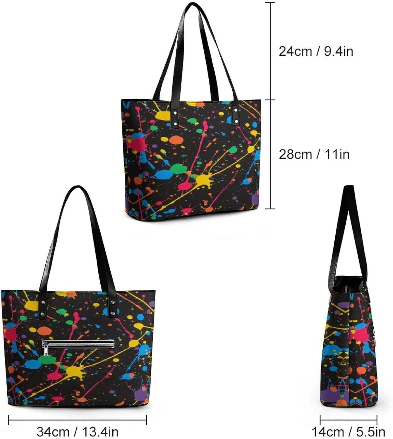 Women's Leather Tote Bag Fashion Handbag for Work Travel Shopping Daily Use Large Capacity Shoulder Purse