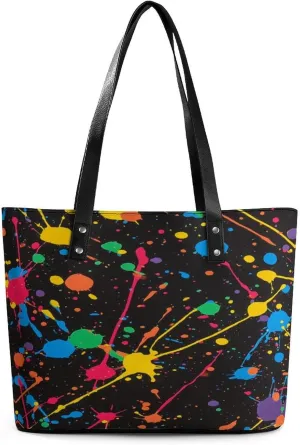 Women's Leather Tote Bag Fashion Handbag for Work Travel Shopping Daily Use Large Capacity Shoulder Purse