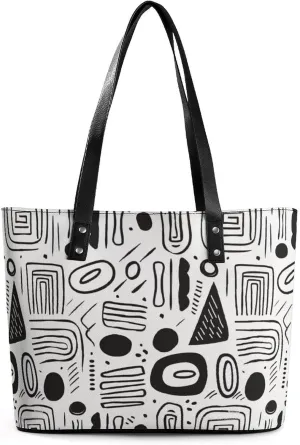 Women's Leather Tote Bag Fashion Handbag for Work Travel Shopping Daily Use Large Capacity Shoulder Purse