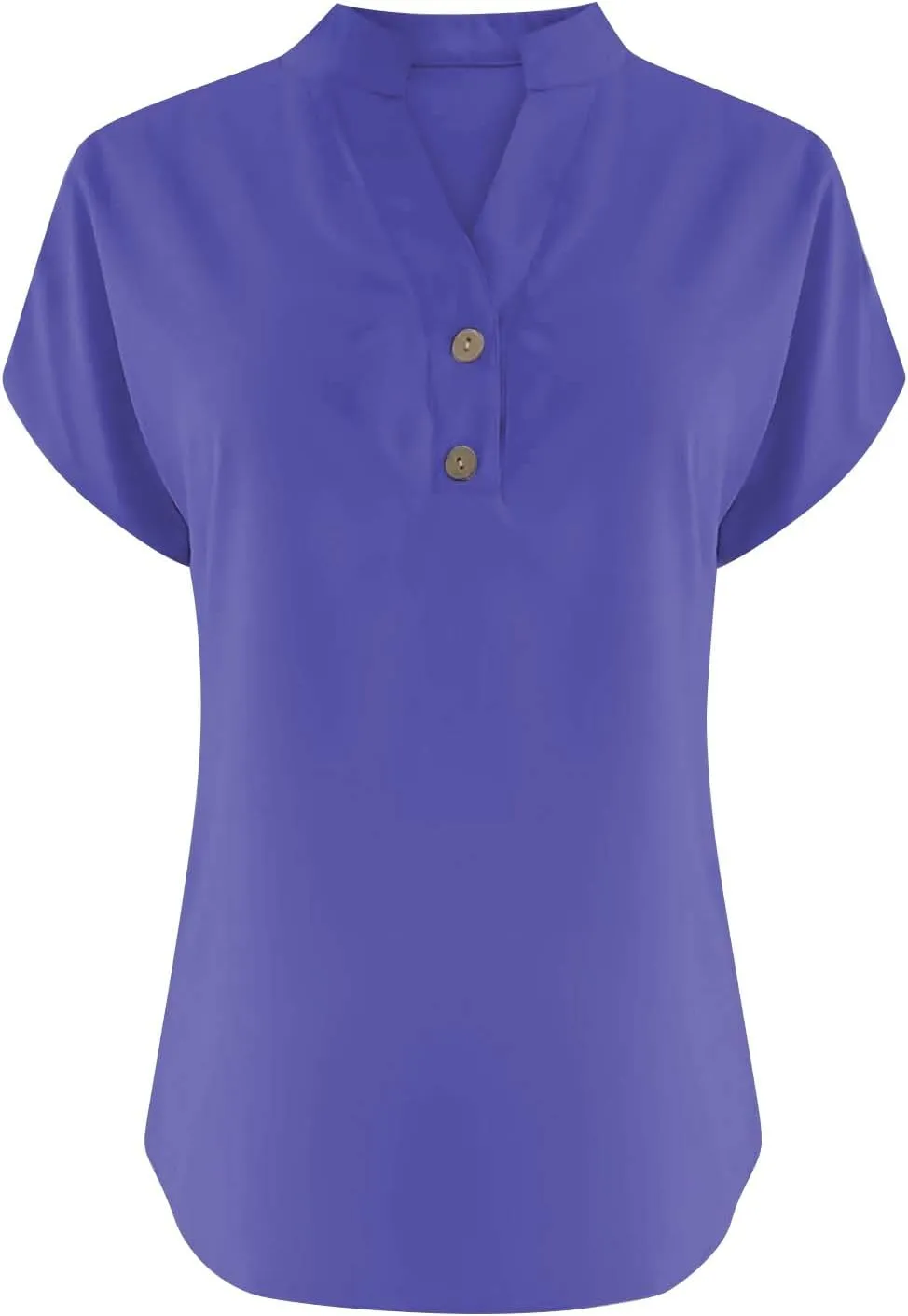 Women's Linen V Neck Shirt Trendy Short Sleeve Button Summer T-Shirts Loose Vacation Beach Solid Blouses Tunic Tops