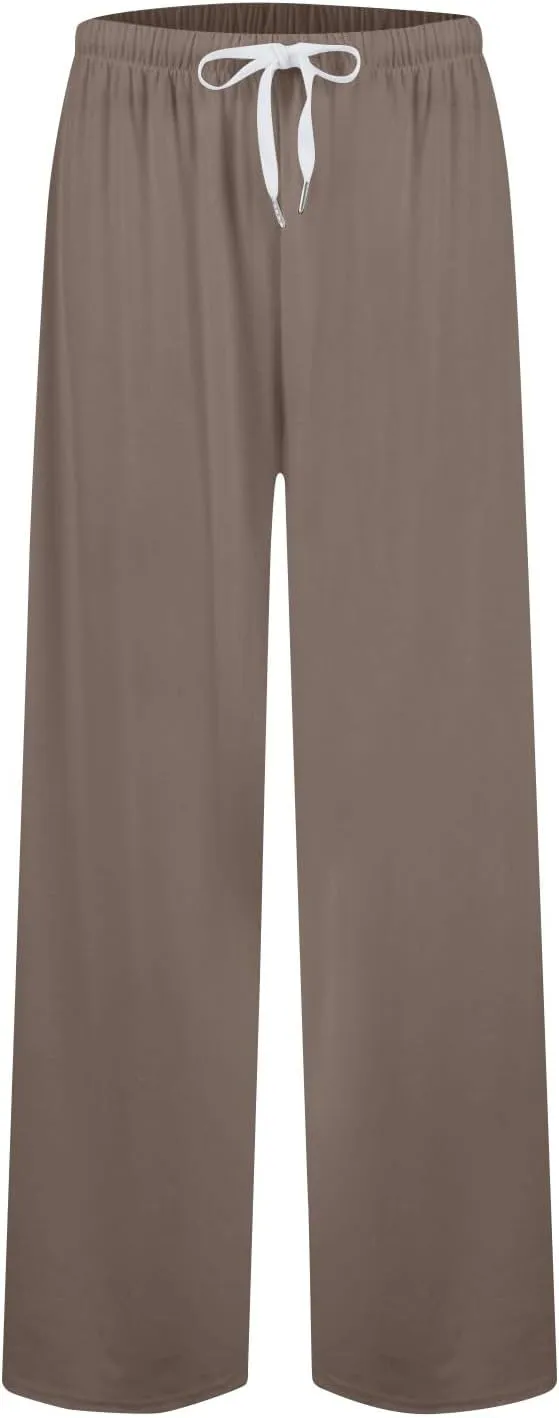 Womens Low Rise Baggy Sweatpants Elastic Drawstring Wide Leg Workout Pants Lightweight Yoga Track Pants with Pockets