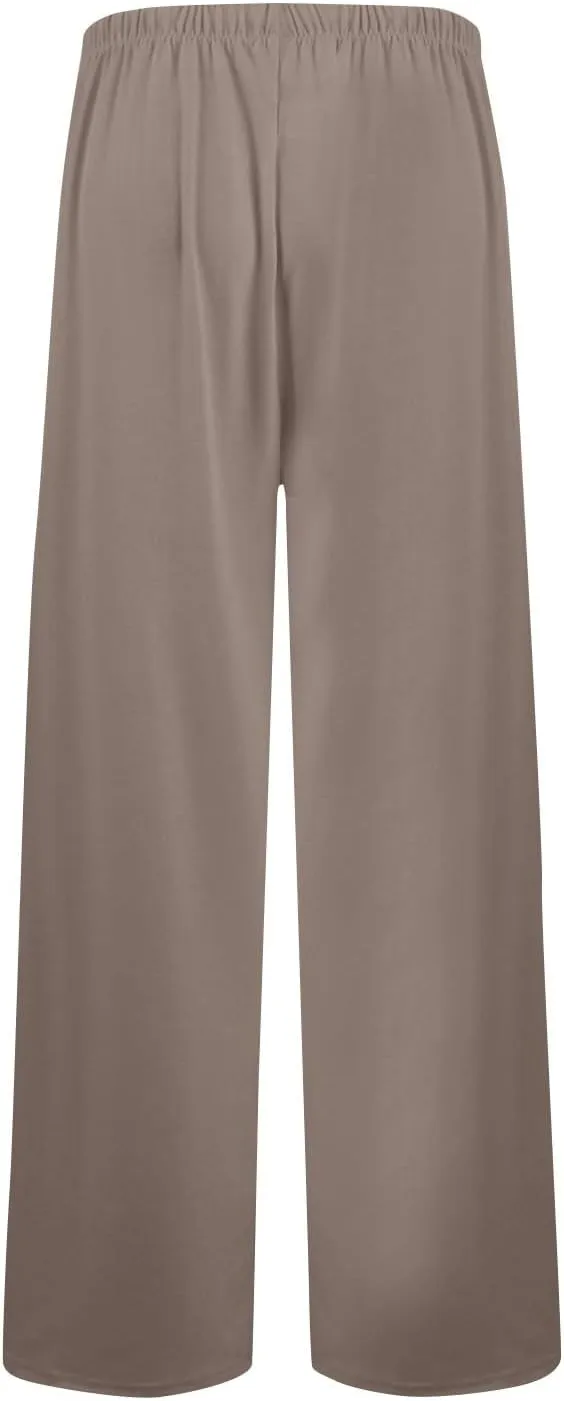 Womens Low Rise Baggy Sweatpants Elastic Drawstring Wide Leg Workout Pants Lightweight Yoga Track Pants with Pockets