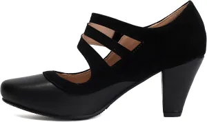 Women's Mary Jane Close Round Toe Vintage Ankle Strap Rockability 1950s Gatsby Heels Retro 1920s Victorian Pumps Shoes