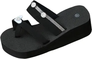 Women's Platform Espadrilles Summer New Diamond Strip Color Gradient Floral Large Thick Soled Korean Version Of The