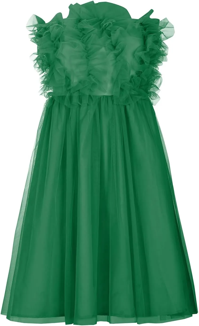 Womens Sexy Strapless Dress Fashion Sheath Skirts Puffy Sleeveless Elegant Gowns Dresses Prom Wedding Business Wear
