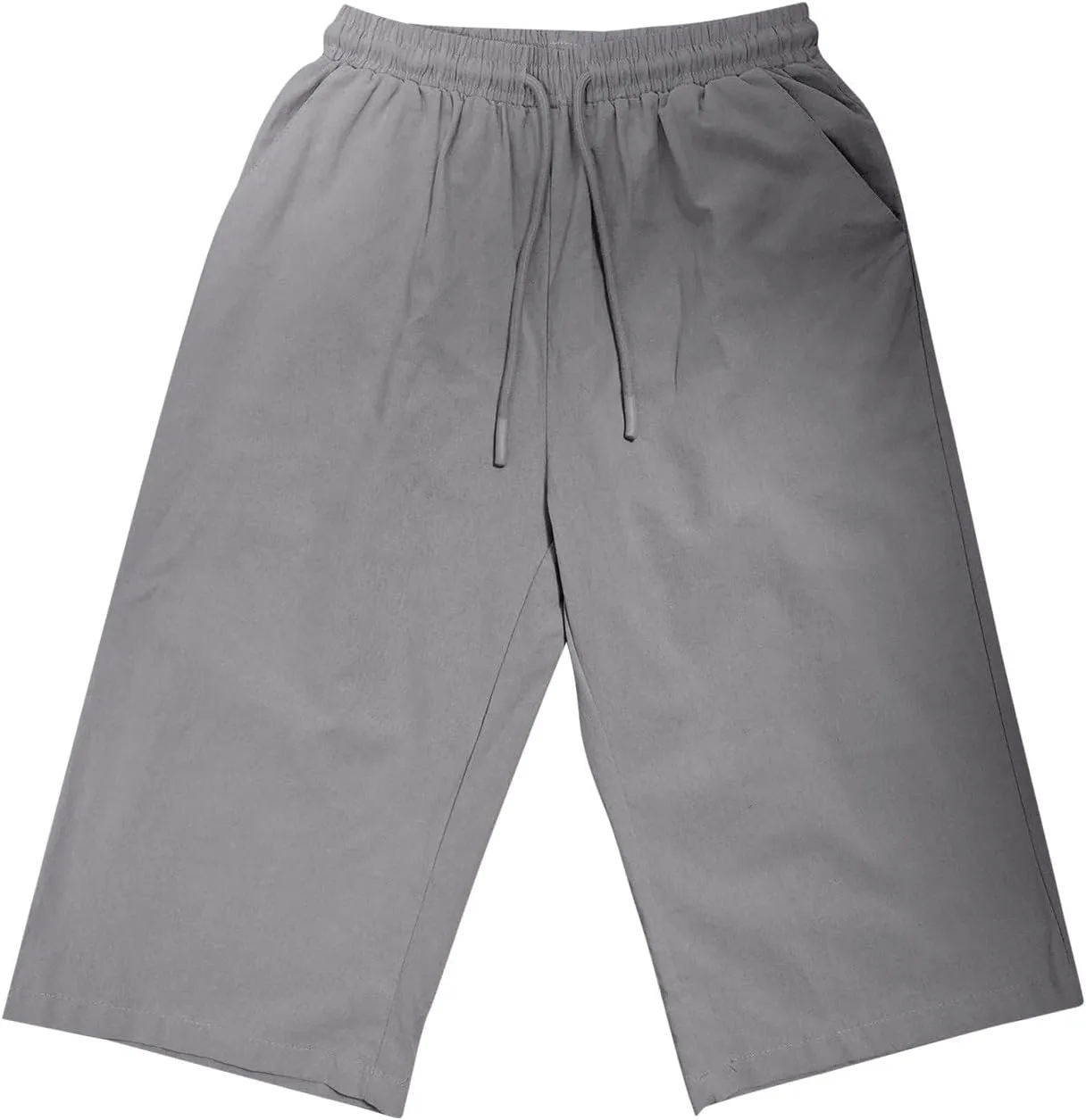 Womens Shorts 2025 Summer Linen Wide Leg Pants Drawstring High Waist Bermuda Pants with Pockets Casual Beach Shorts