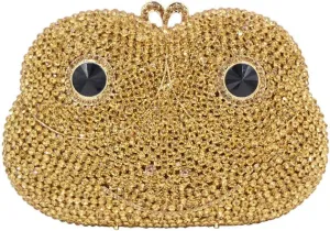 Womens Shoulder Evening-Bag Chain Diamond Bridal Clutch-Purse Luxury Handbag Frog