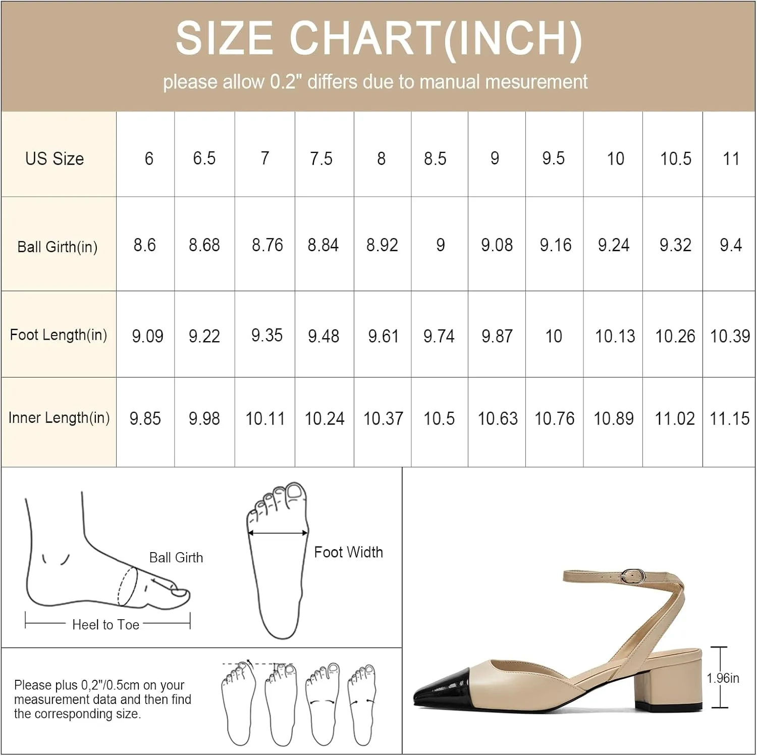 Women's Slingback Pumps Chunky Heels Sexy Splicing Square Closed Heels with Adjustable Ankle Strap Dress Shoes for Office Casual Party Dress Shoes