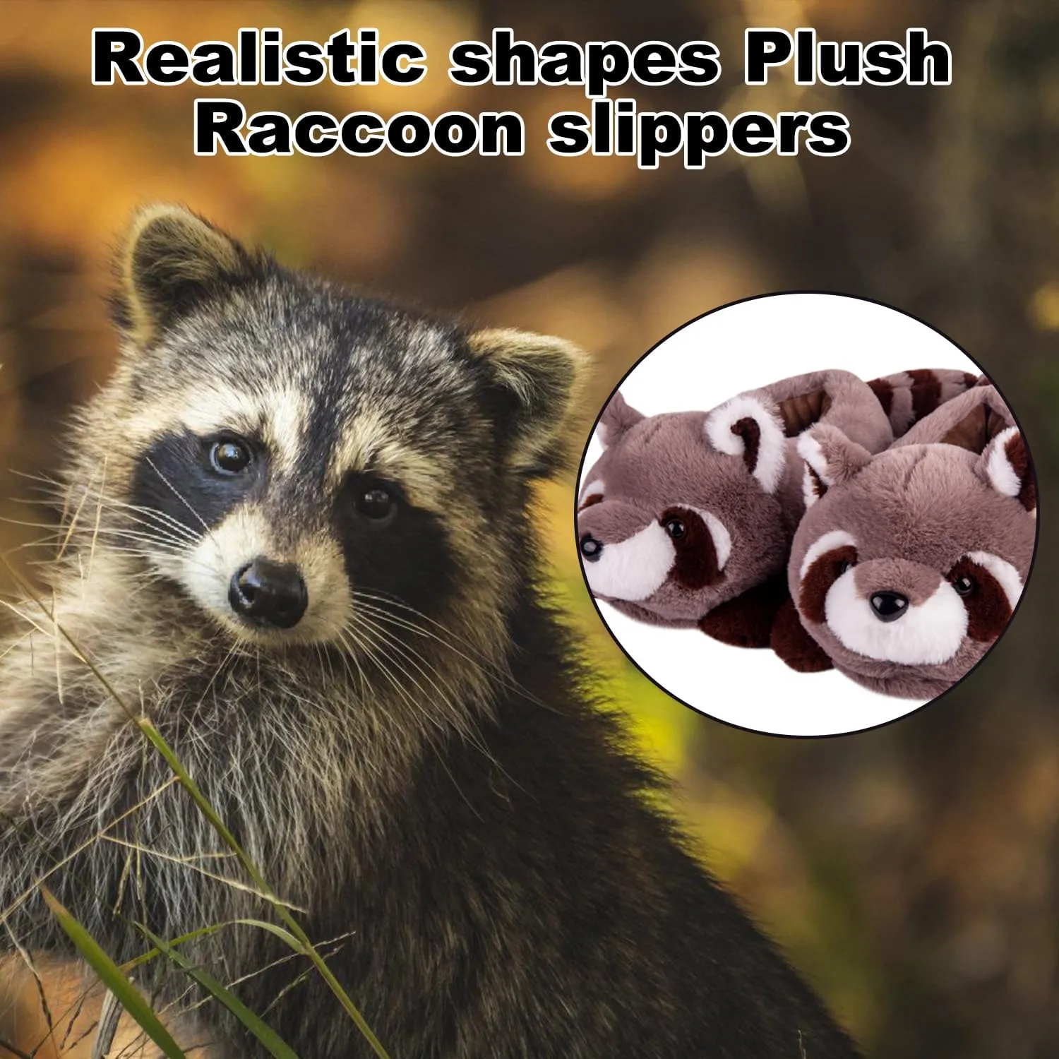 Women's Slippers Cute Wild Animal Slippers Funny Slippers Novelty Fox Cozy Slippers Fuzzy Soft Winter Warm House Shoes