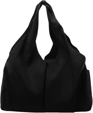 Women's Solid Color Drape Handbag Nylon Shoulder Bag Large Capacity Underarm Bags for Shopping Travel and Sports