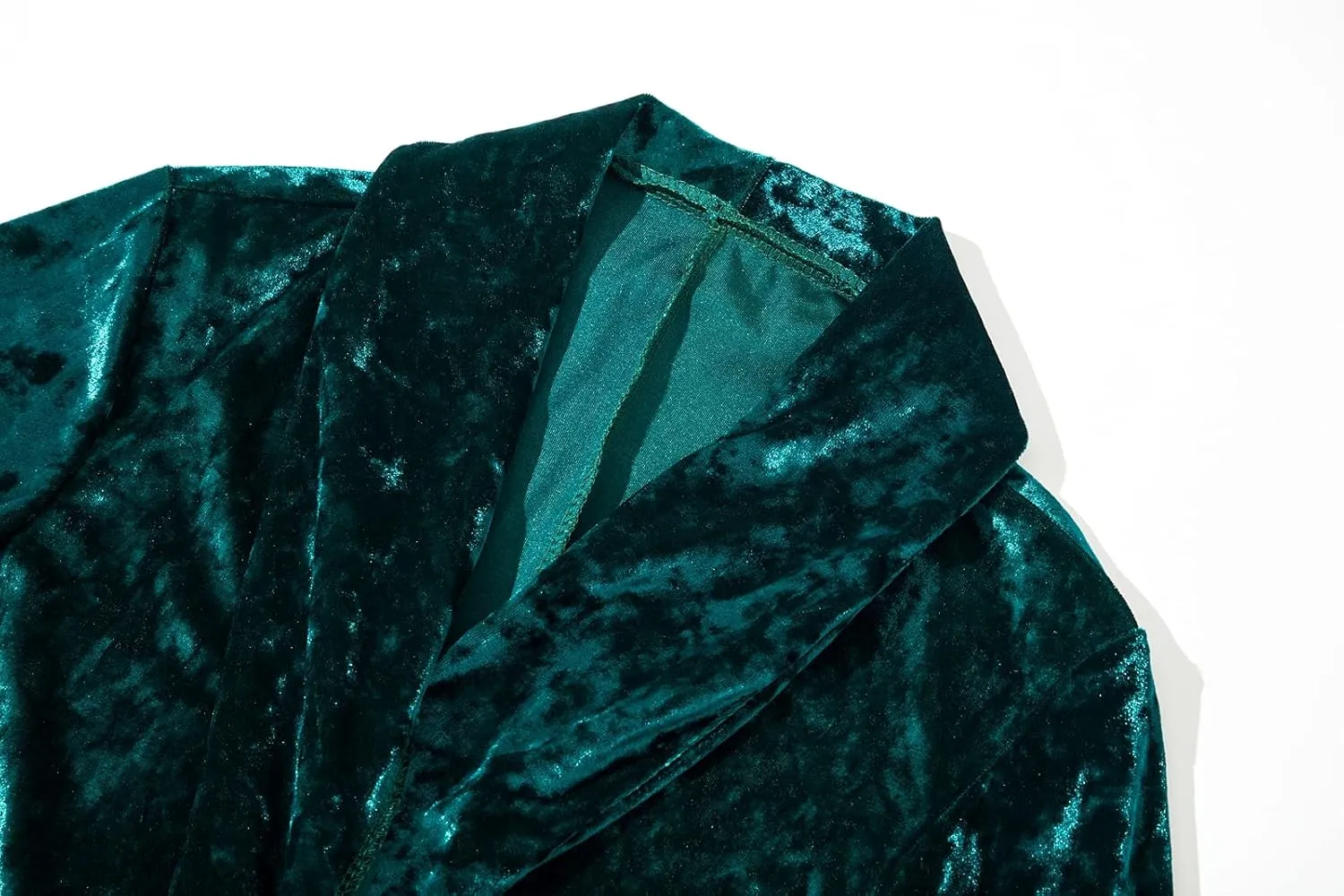 Women's Velvet Lapel Collar Open Front Long Cardigan Trench Coat
