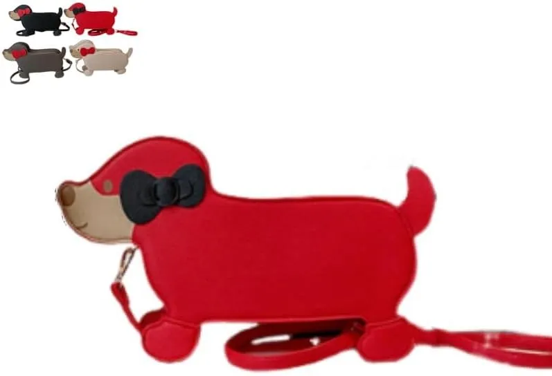 Women'sDog Shaped Crossbody Bag Novelty Animal Purse with Adjustable Strap Small Crossbody Bag